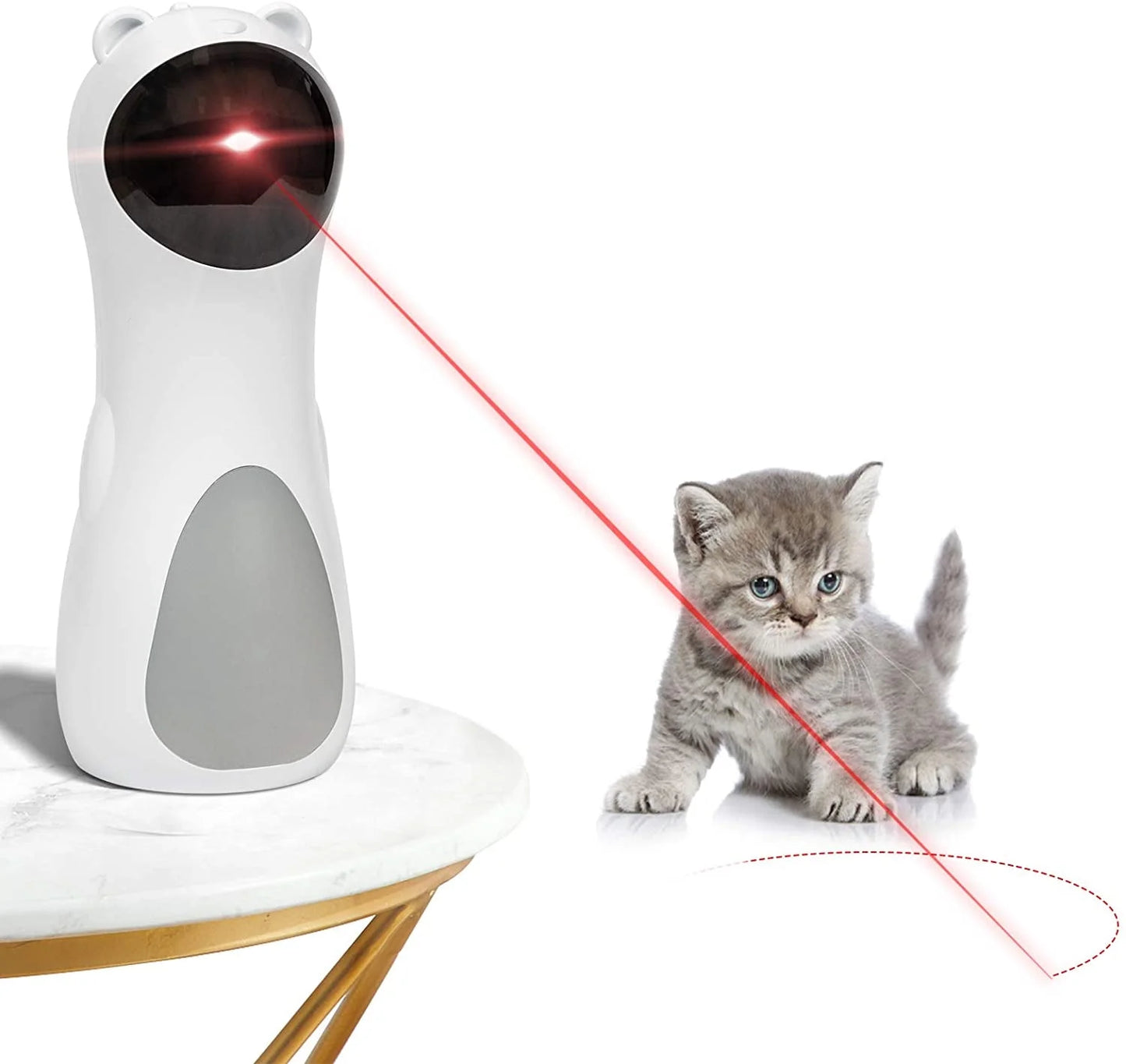 Automatic Interactive Cat Laser Toy with USB Charging and Battery Power - 5 Random Light Patterns with Adjustable Speed