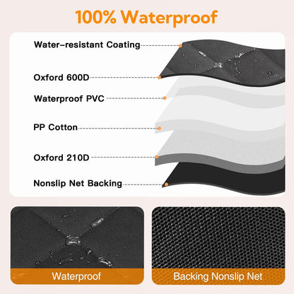 Premium Waterproof Dog Car Seat Cover for Back Seat - Heavy Duty Hammock with Mesh Window, Anti-Scratch and Nonslip Protector for Cars, Trucks, and SUVs